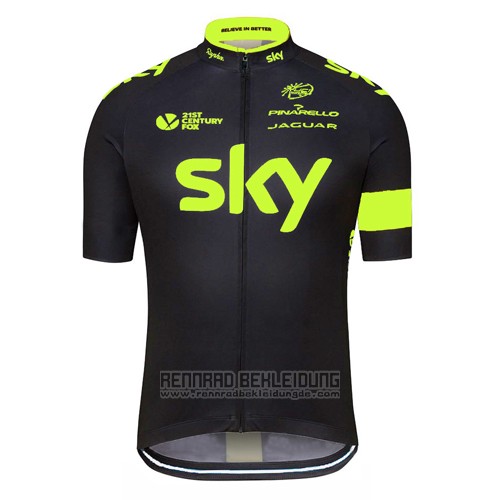 2016 Fahrradbekleidung Sky Grun und Shwarz Trikot Kurzarm und Tragerhose